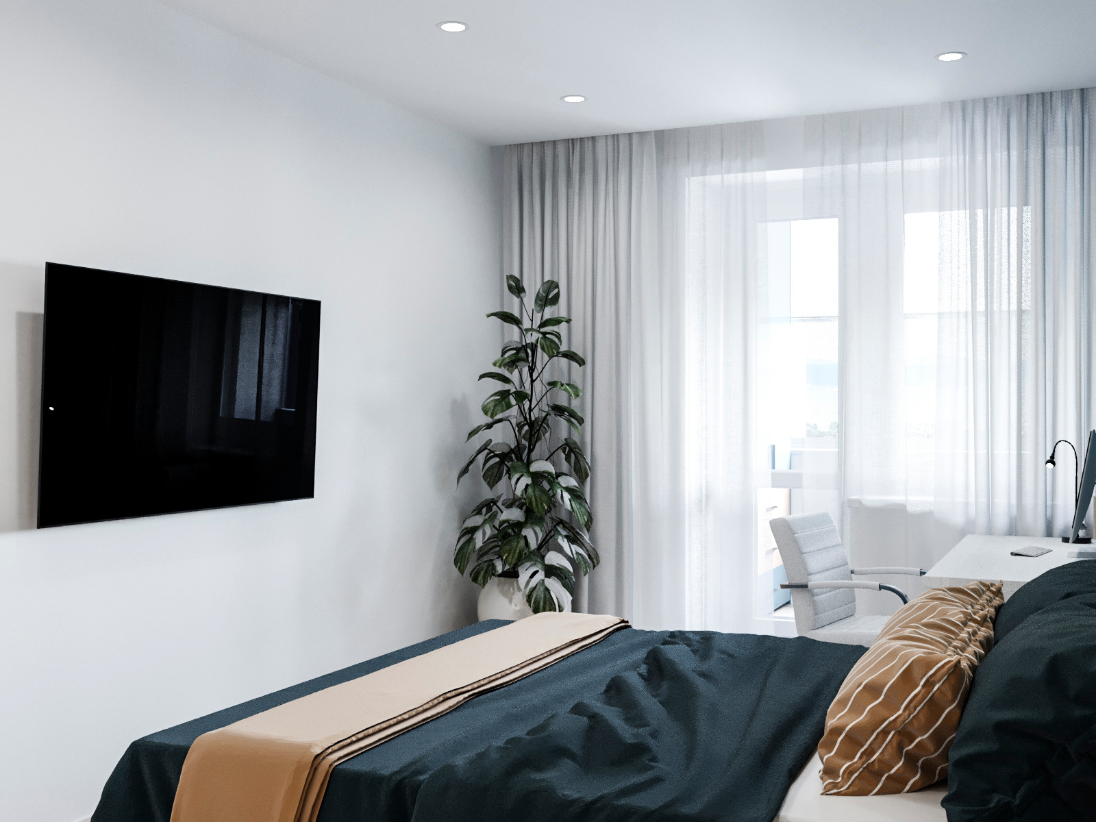 Трехкомнатная квартира в свежих оттенках