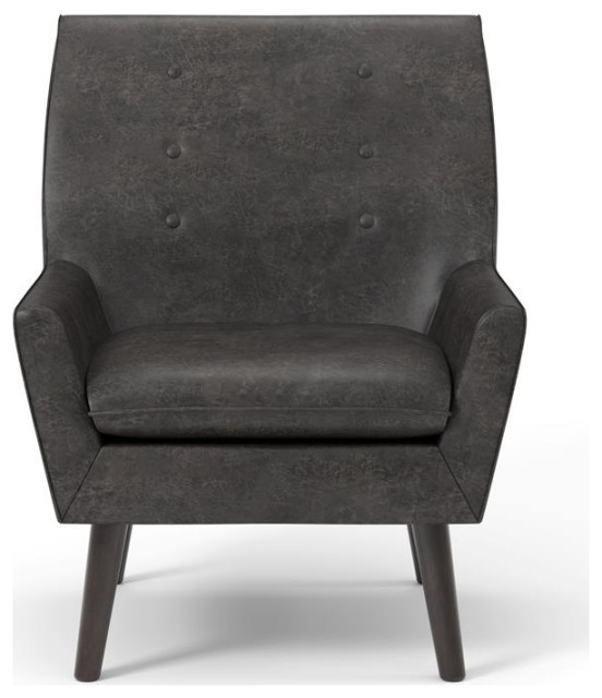 Furniture of America Walsh Mid-Century Fabric Tufted Accent Chair in Gray
