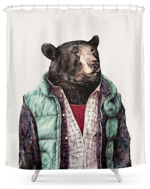 Black Bear Shower Curtain Eclectic Shower Curtains By Society6