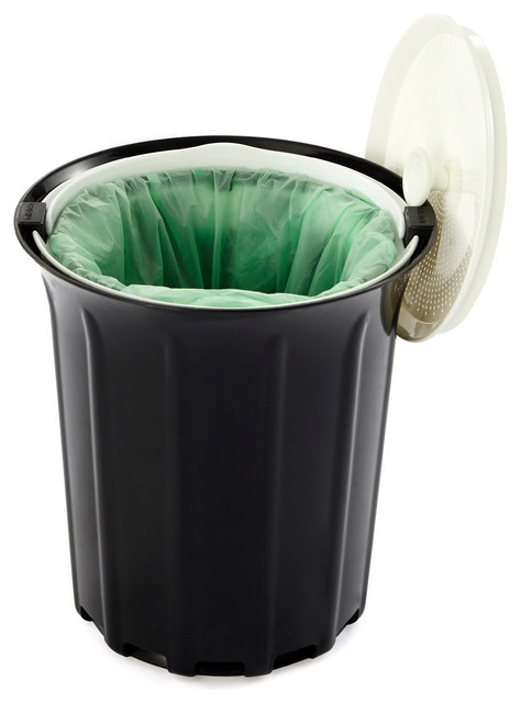 Breeze Odor Free Countertop Compost Collector Black White