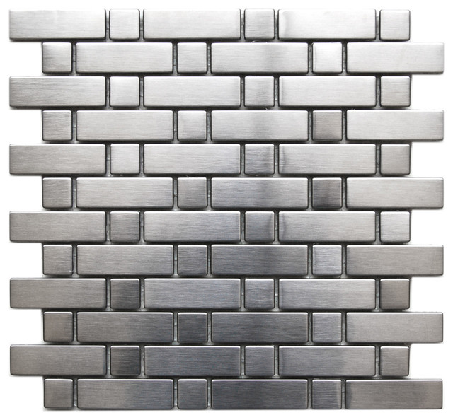 10 3 X10 Brick And Square Pattern Stainless Steel Mosaic Tile 10 3 X10 Brick And Square Pattern Stainless Steel Mosaic Tile Single
