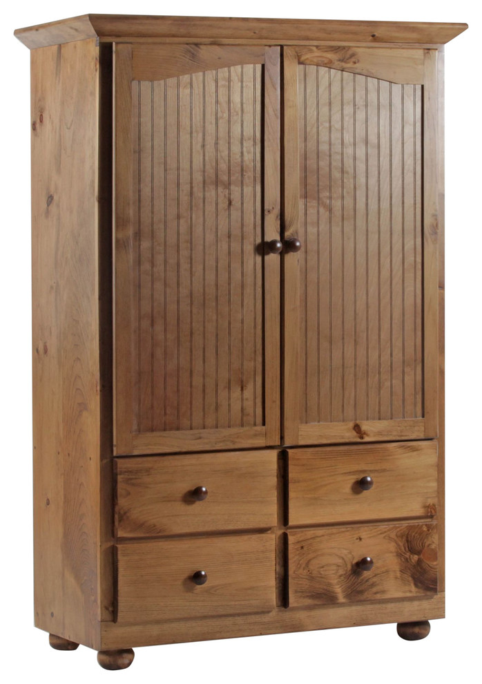 Duxbury Rustic Armoire Honey Pine, 85507521CAW2 Transitional Armoires And Wardrobes by
