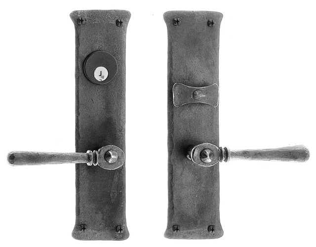Acorn 16 Rustic Handle Lever Entrance Lockset Black Iron