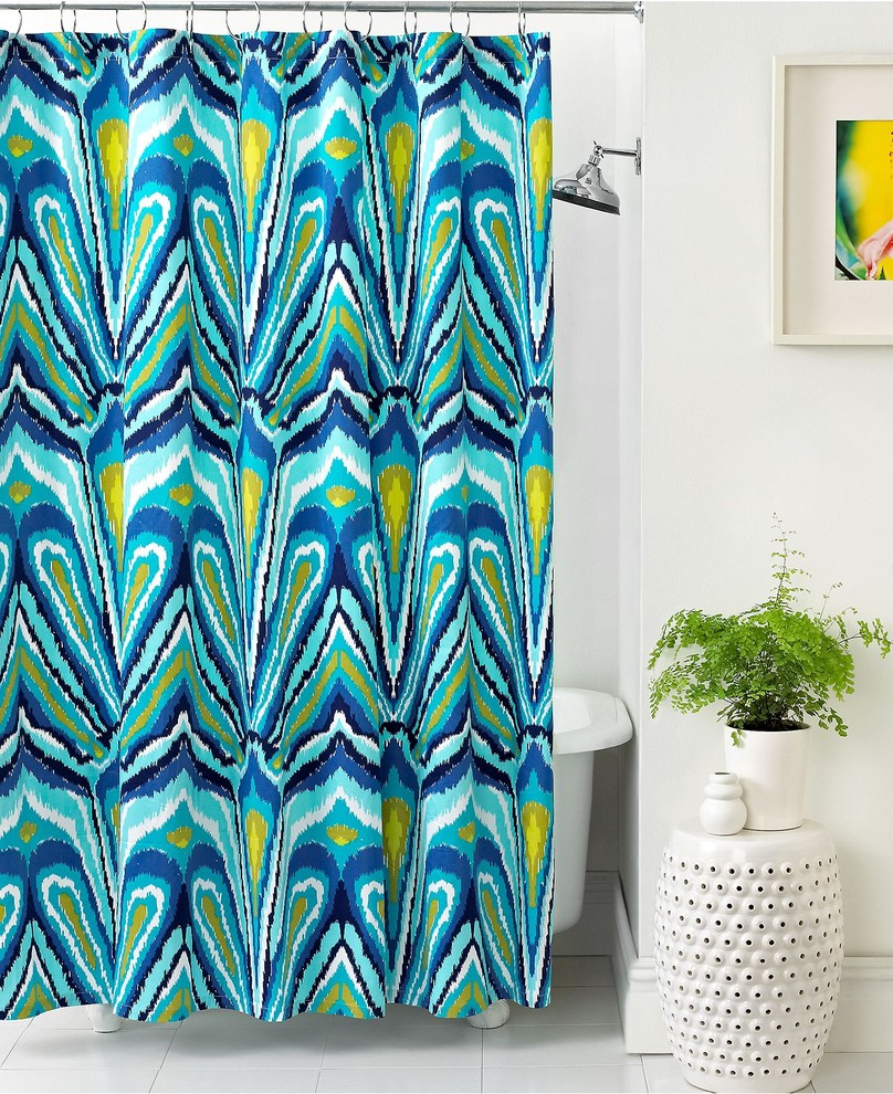 Trina Turk Bath, Blue Peacock Shower Curtain