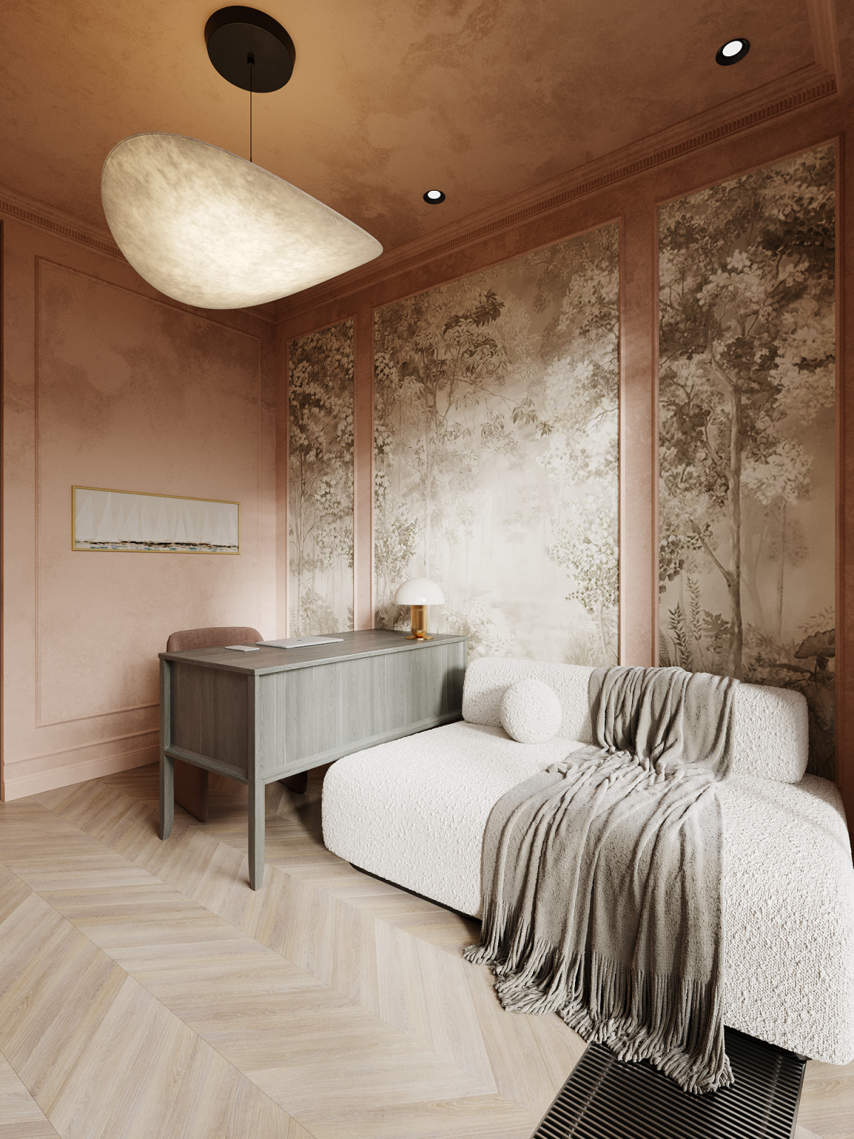 Светлая квартира с французским камином