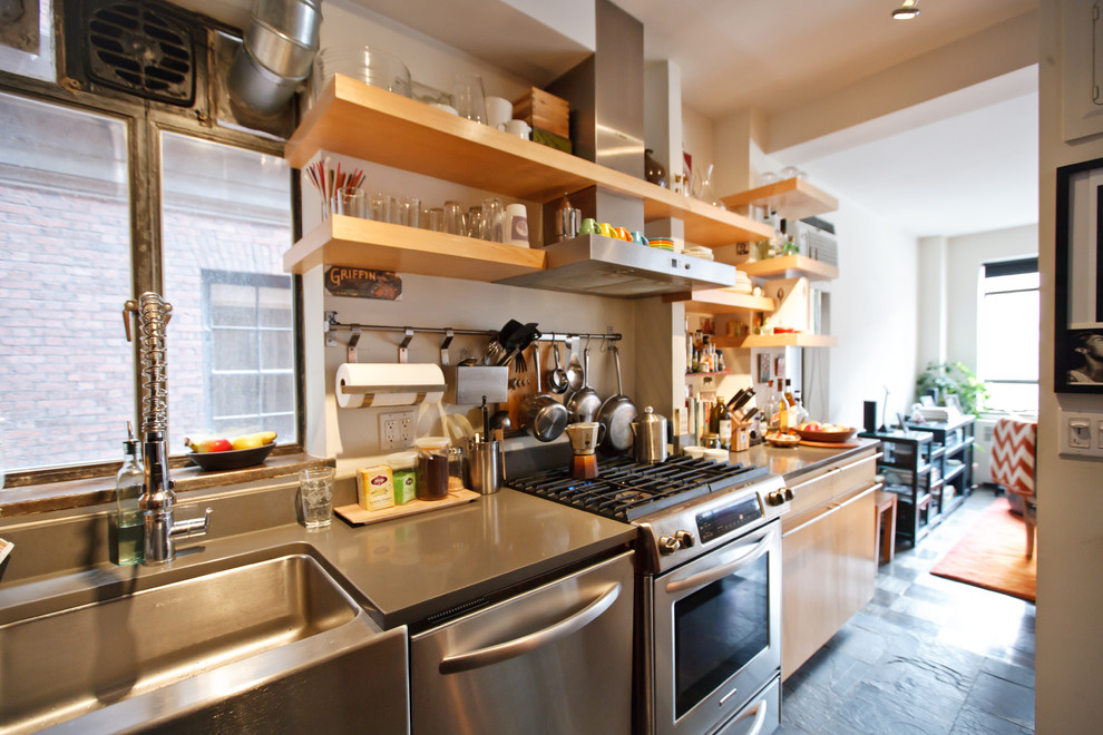 Photo of an eclectic kitchen in New York.