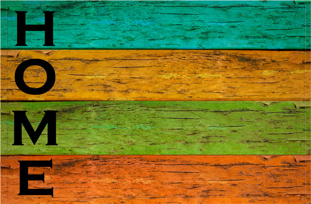 "Home" Wooden Slat Gallery Door Mat, Small