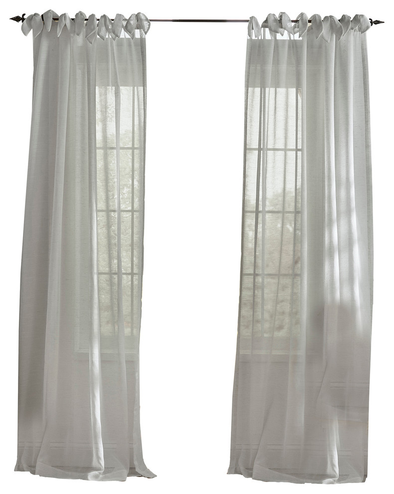 Vienna TieTop Sheer Window Curtain, 52"x84" Traditional Curtains