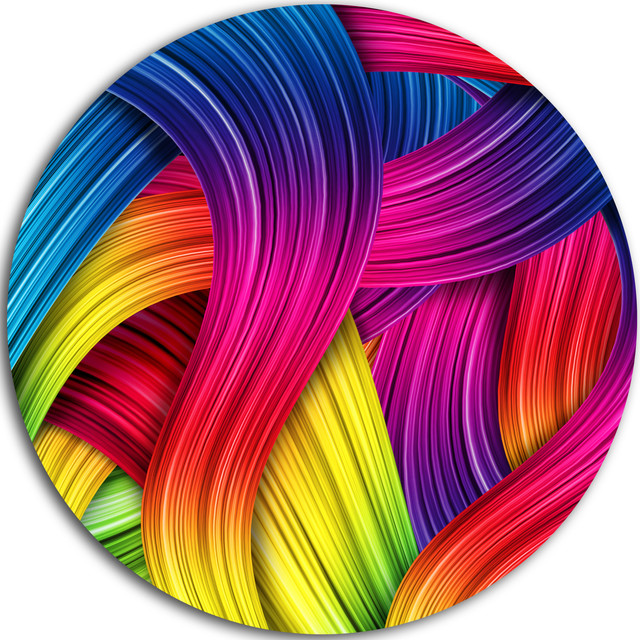 3D Rainbow Art  Abstract  Round  Wall Art  Contemporary 