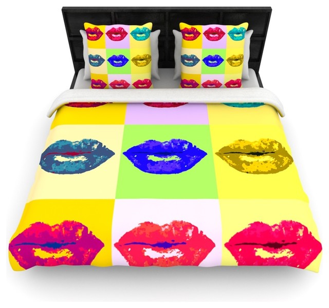 Oriana Cordero Pop Kiss Rainbow Lips Duvet Cover Contemporary Oriana Cordero Pop Kiss Rainbow Lips Duvet Cover Contemporary Covers And Sets By Kess Global Inc