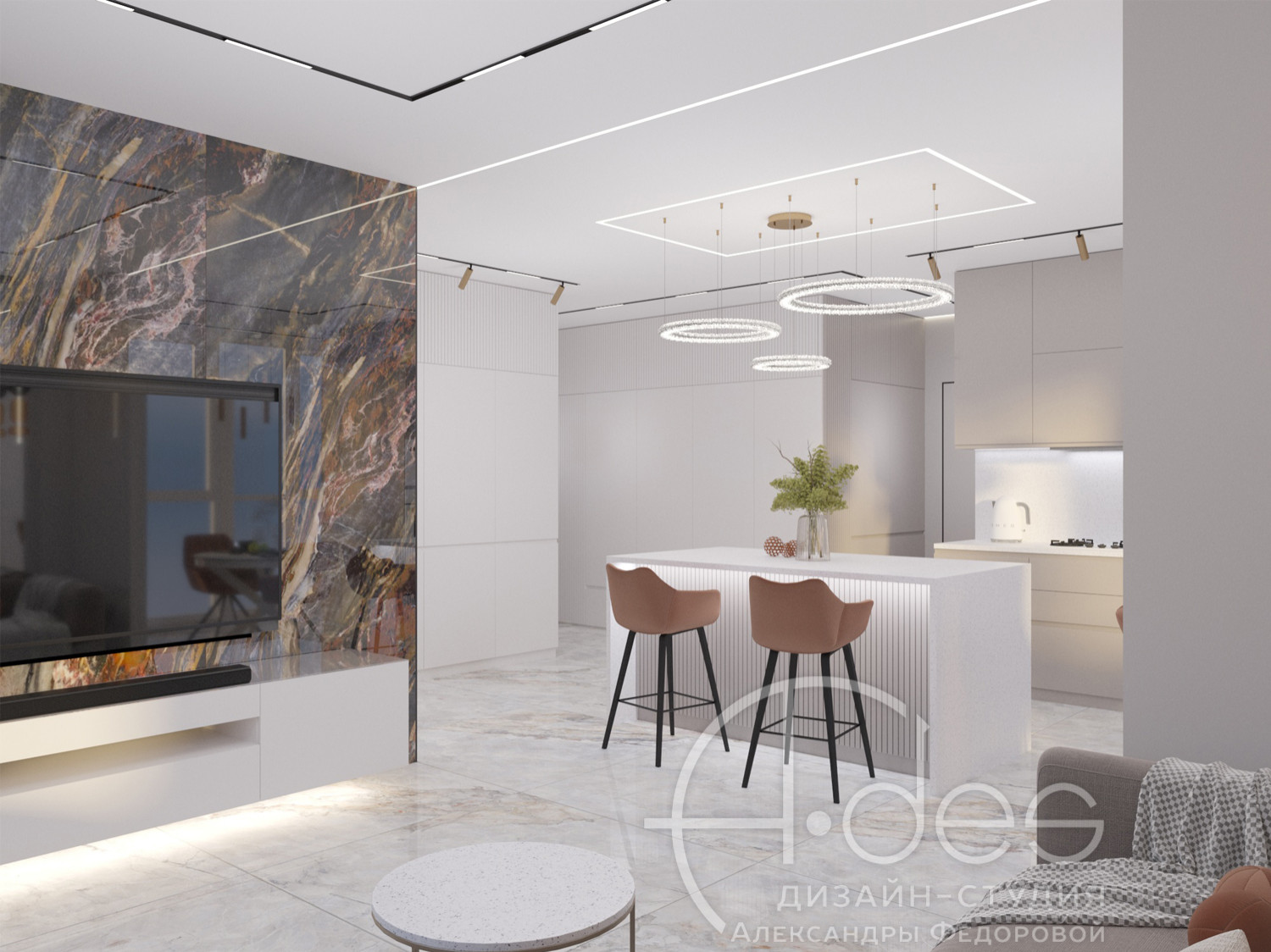 Дизайн интерьера квартиры 75 м2.