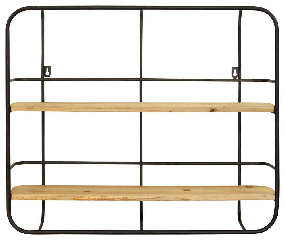Metal and Wood Wall Shelf Industrial Display And Wall Shelves by