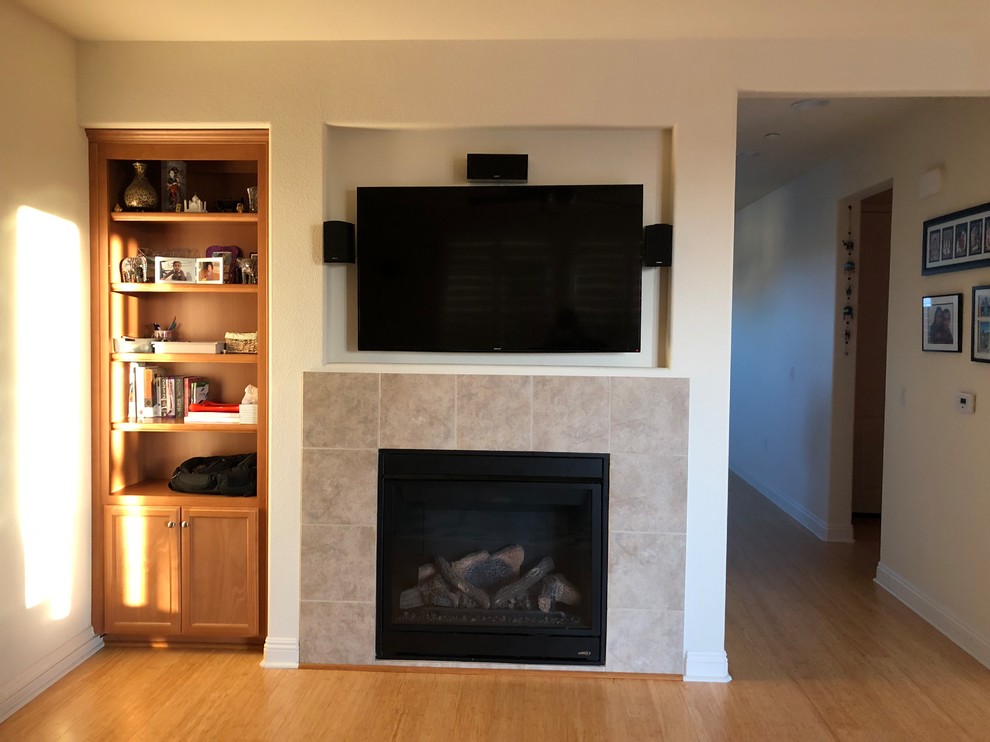 Need ideas for Fireplace mantel with TV mounted on the top