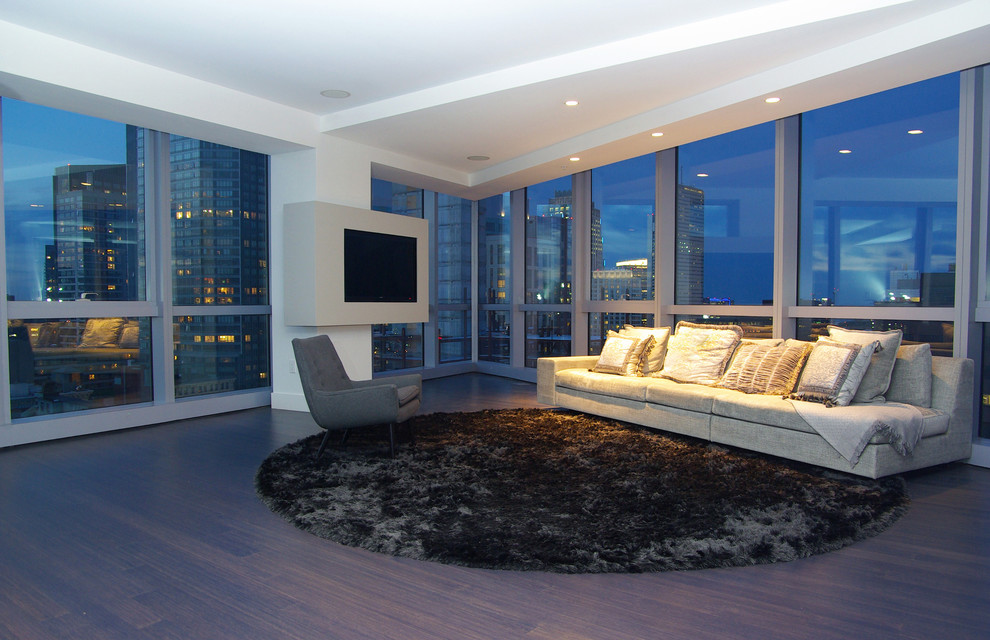 Design ideas for a contemporary living room in Boston.