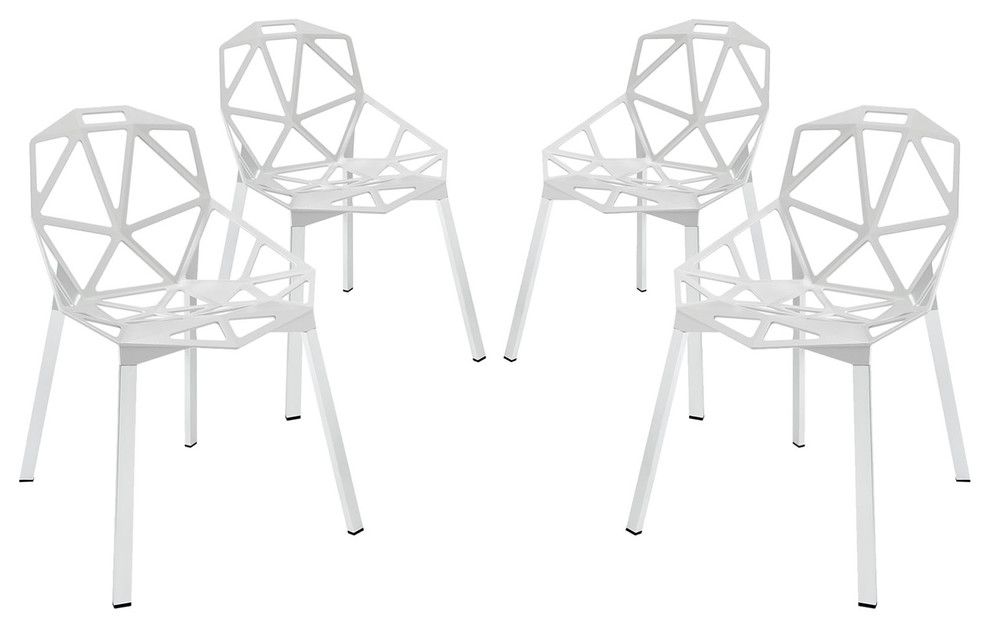 Modway Furniture Connections Dining Chairs Set of 4, Black