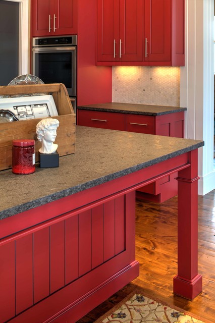 I Painted our Kitchen Cabinets Red! - The Wicker House