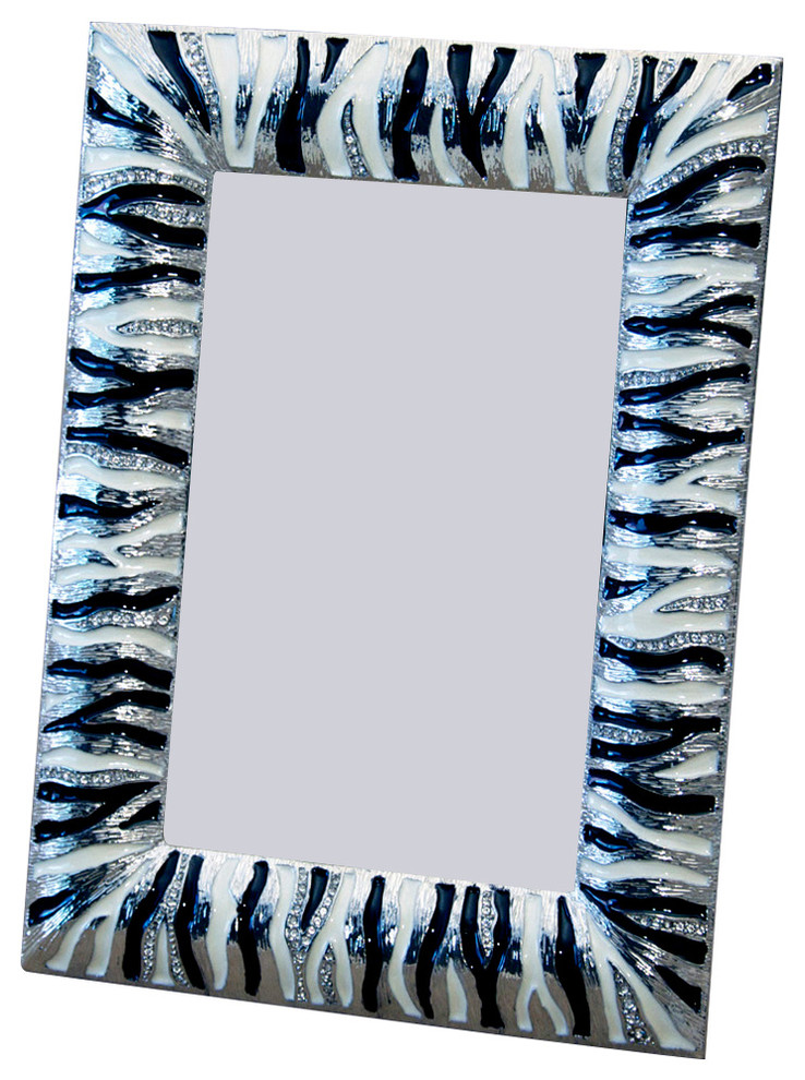 Zebra Print Picture Frame, 4"x6", 4"x6" Contemporary Picture Frames