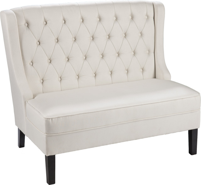 Linklea HighBack Tufted Settee Bench Transitional Loveseats by