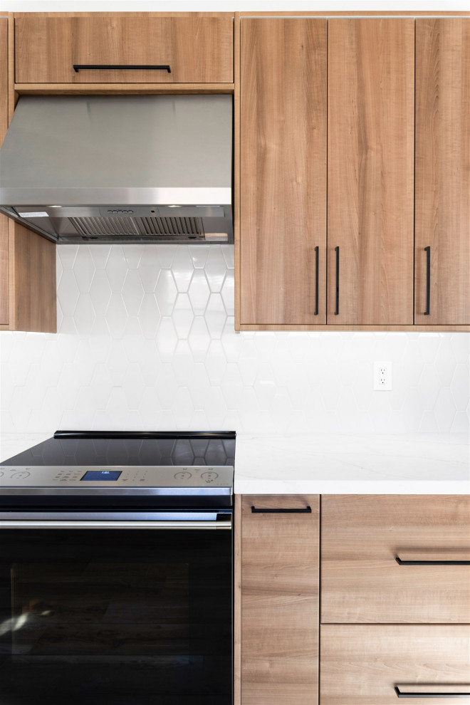 Mid-sized transitional home design photo in Phoenix
