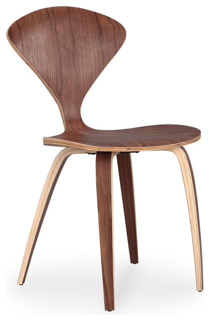 Manta Modern Walnut Wood Dining Chairs, Walnut Wood Dining Chairs