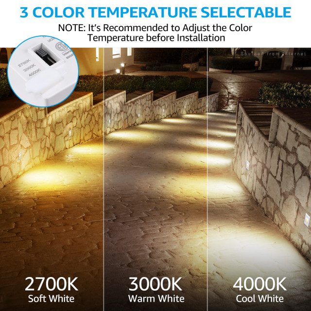 6 Pack 3CCT Dimmable 120-277V Step Light LED, White - Transitional ...