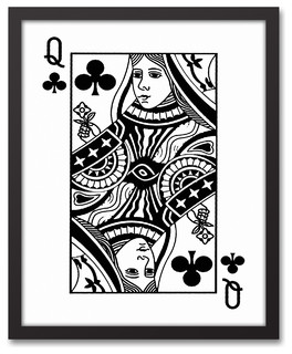 Playing Card Poster Queen of Spades #6 Canvas Art Poster 16/"x 24/"