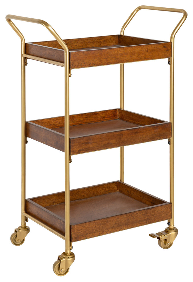 Lloyd Mid-Century Bar Cart, Brown 23x35