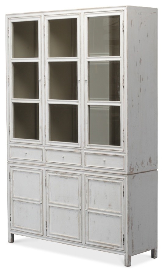 Book Cabinet Simplicity Antique White Wash