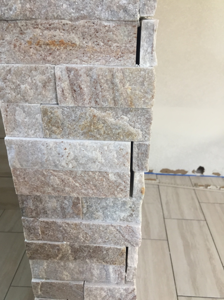 How do I fill the gaps in my stacked rock???