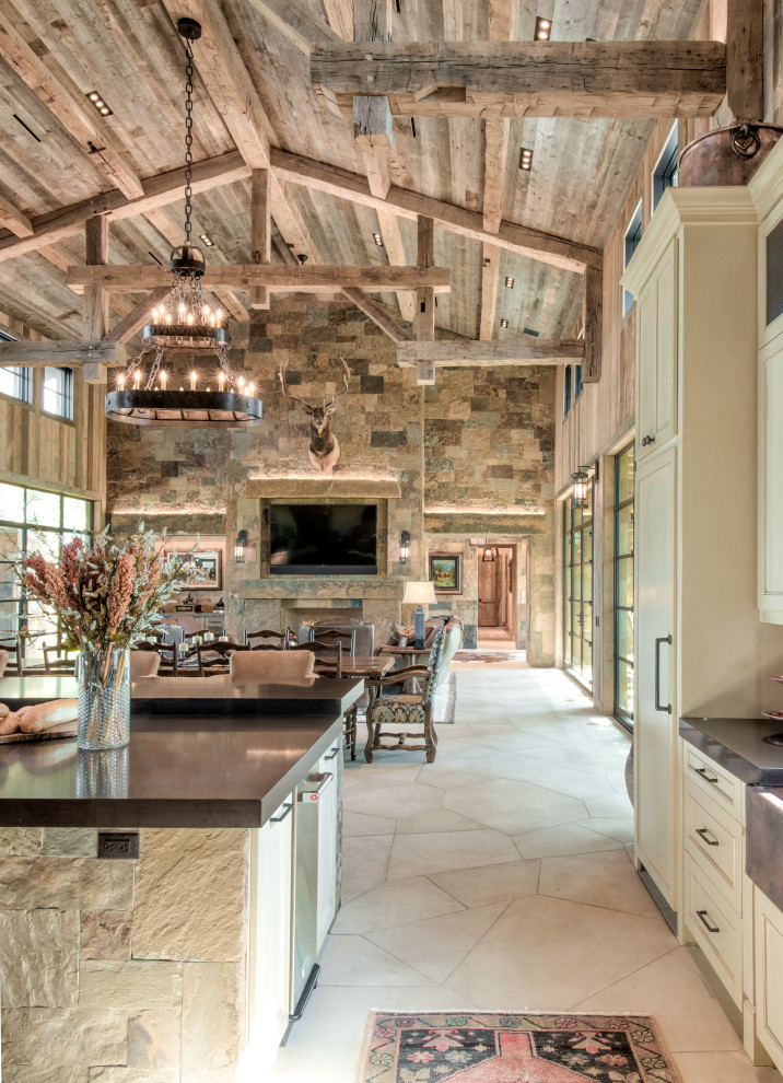 Inspiration for a rustic kitchen remodel in Austin