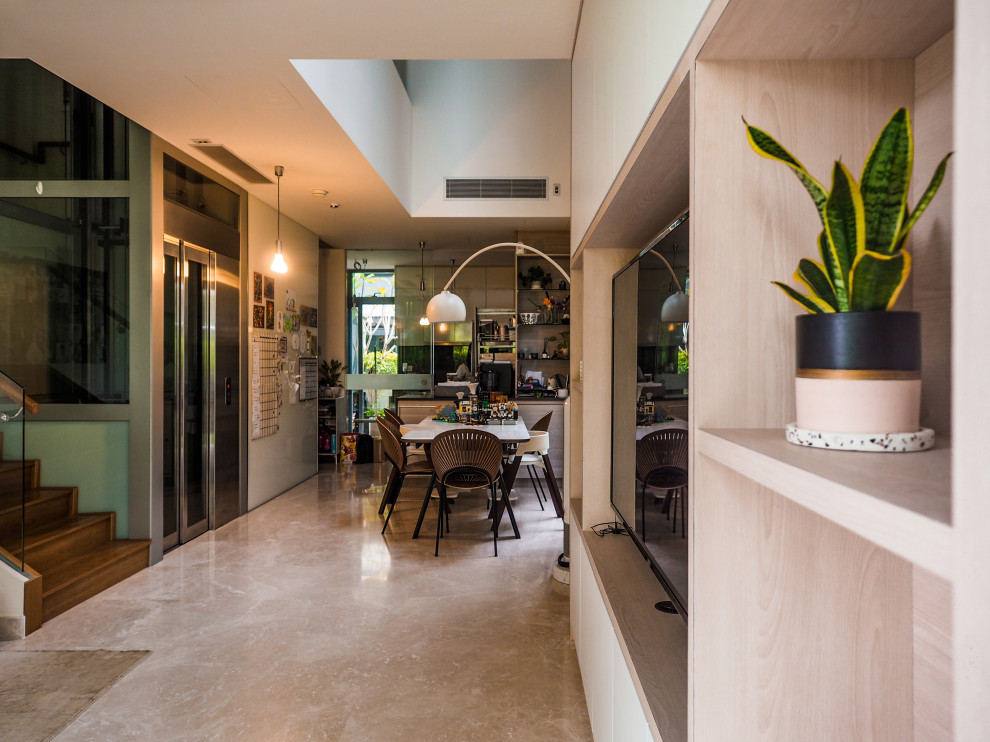 Photo of a Scandinavian living room in Singapore.