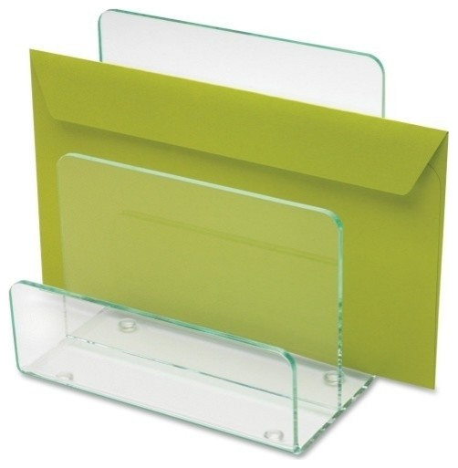 Lorell Acrylic Mini File Sorter, Desktop, Clear, Green, Acrylic, 1Each