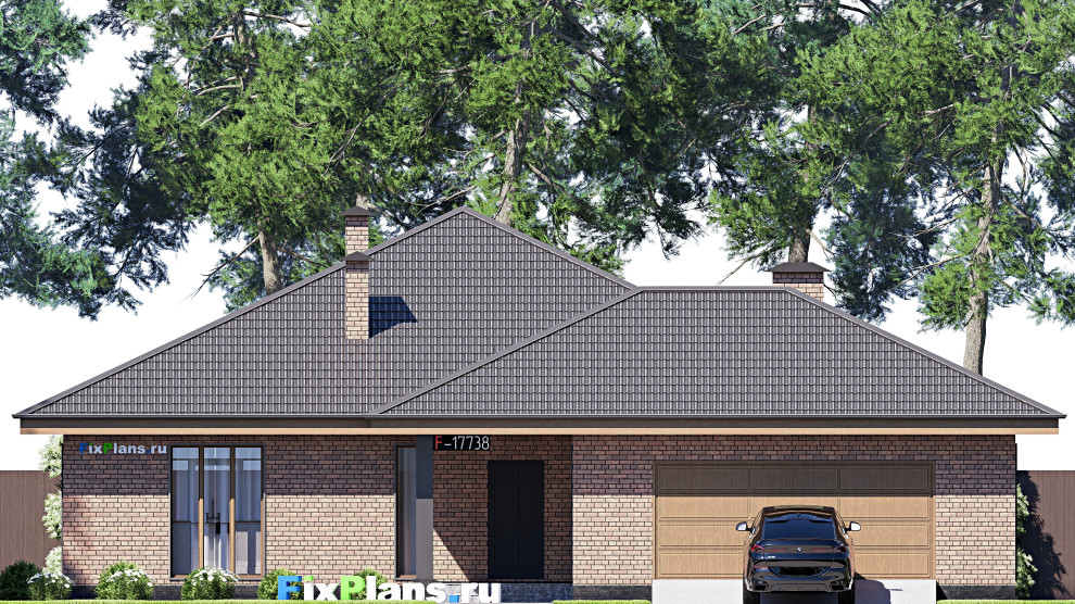 Проект одноэтажного дома 17х19м S204м2 F-17738