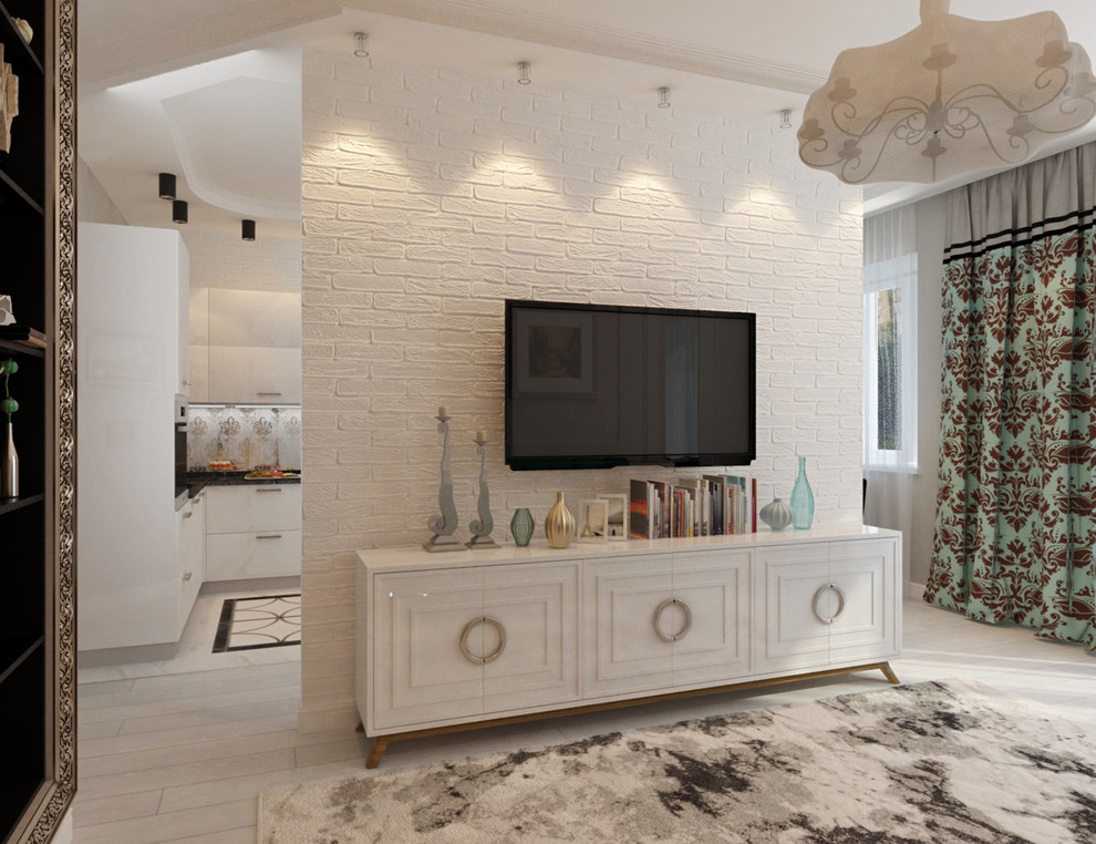 черно-белая гостиная