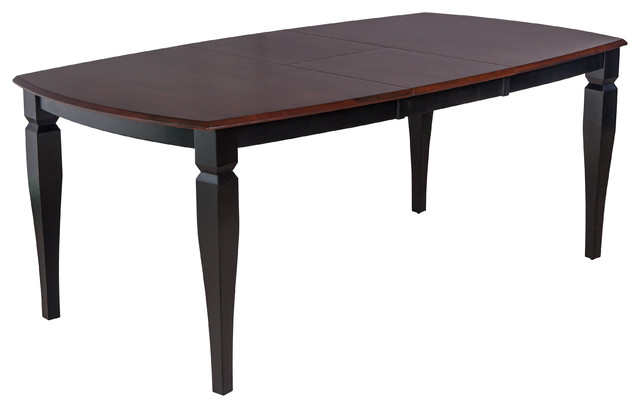 Solid Wood Modern Dining Table "Victoria", Distressed Light Cherry And Black