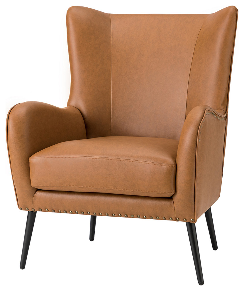 39" Comfy Living Room Armchair With Special Arms, Camel