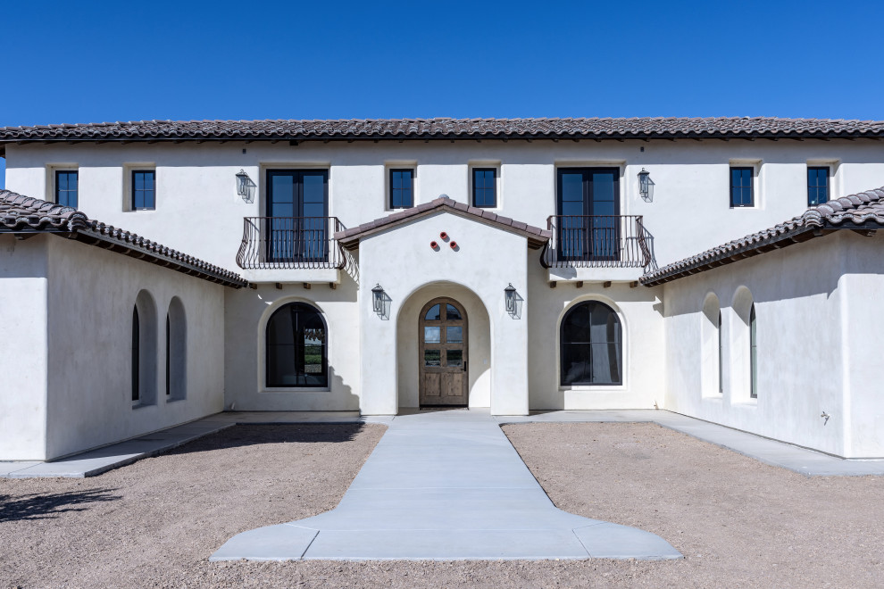 Front Entry and Arched Doorway| Tuscan Farmhouse