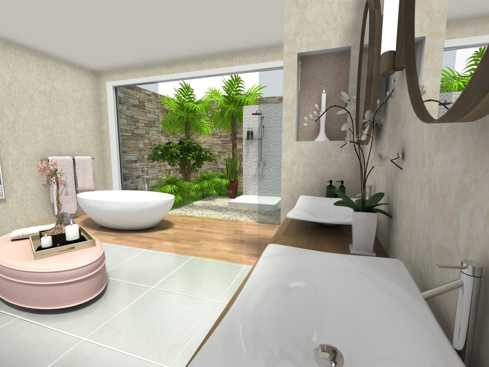 Design ideas for a world-inspired bathroom.