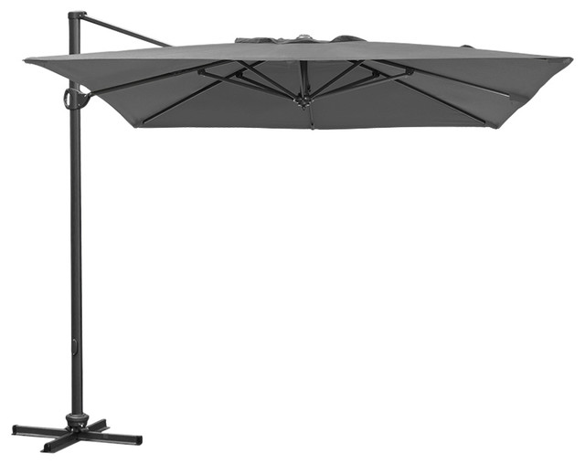 Deluxe Patio Umbrella Crank Tilt Cantilever Parasol 300 M Square Deluxe Patio Umbrella Crank And Tilt Cantilever Parasol Grey 3m Square