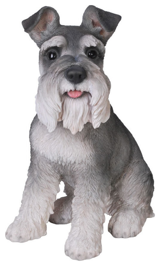 Miniature Schnauzer Dog Garden Statue, 13.75" Contemporary Garden
