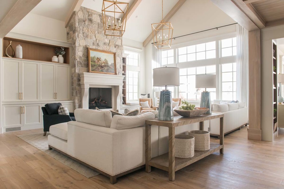 Photo of a beach style living room in Salt Lake City.