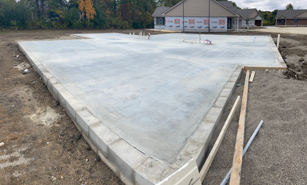 New Home Foundation, Sidewalk, and Porch
