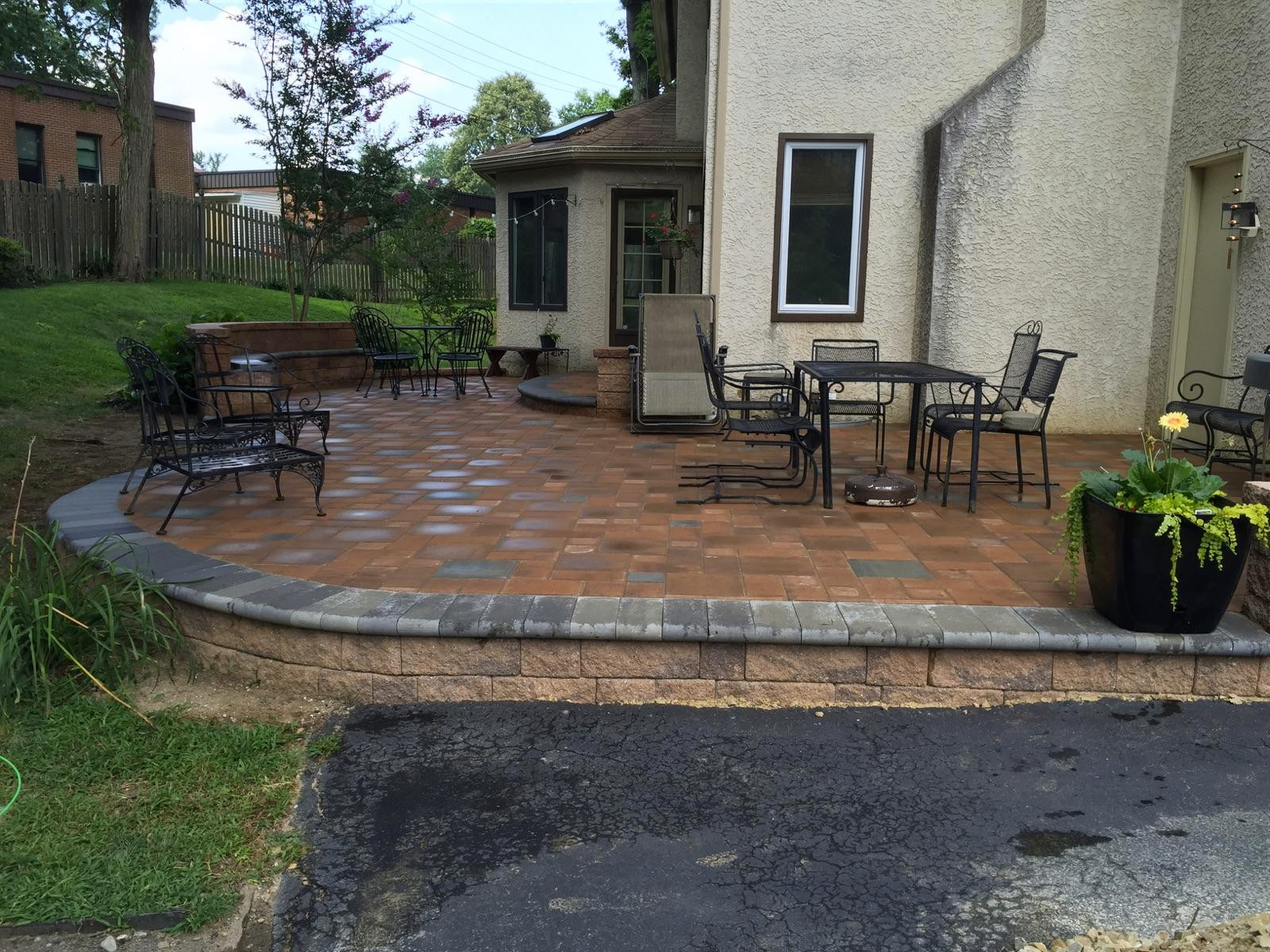 Paver Patios with Soldier Course Bullnose edging