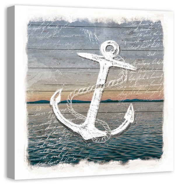 "Ships Ahoy" Canvas Wall Art, 30x30, 30x30 Beach Style Prints And