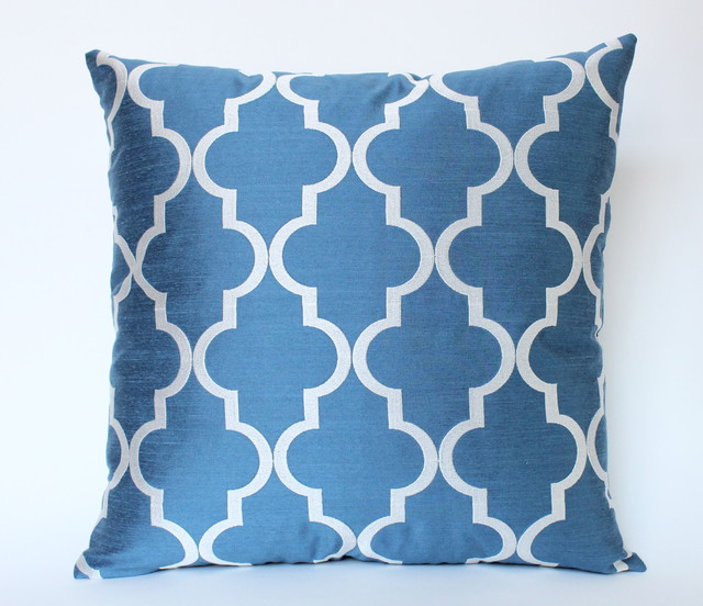 My Favorite PillowsSilver and blue geometric pillow
