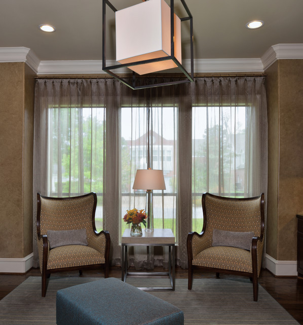 Reading Room Retreat Transitional Home Office Houston by Laura