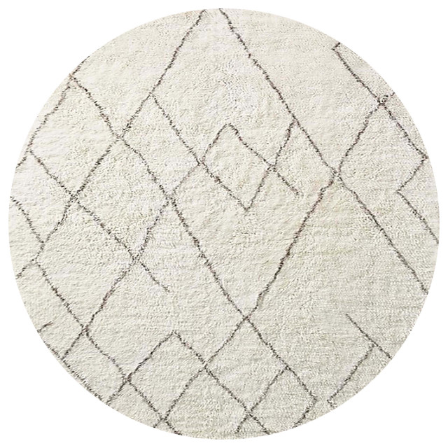 Ahgly Company Indoor Round Mid-Century Modern Area Rugs, 3' Round