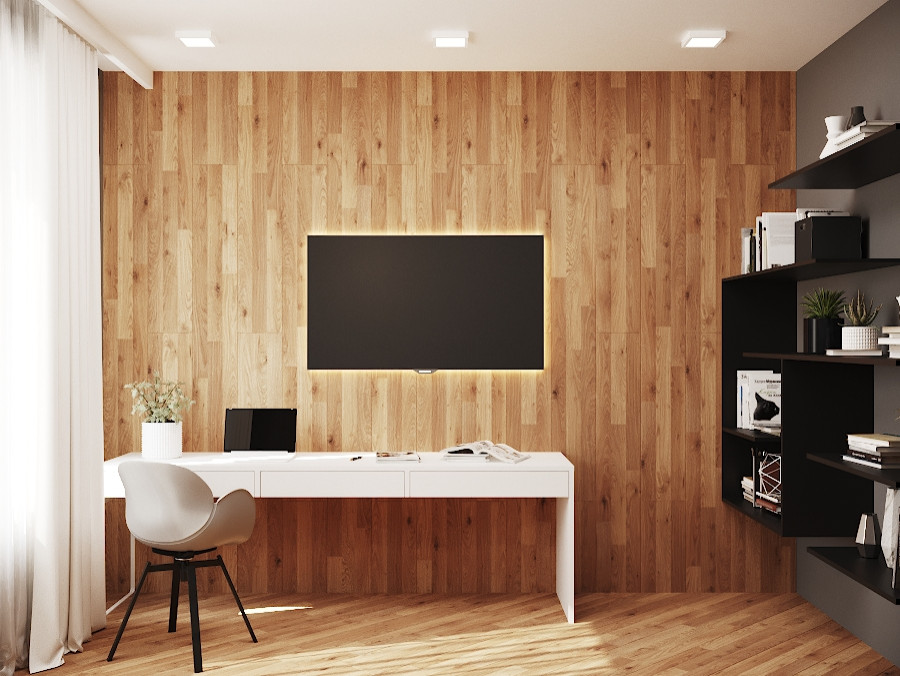 Интерьер квартиры в оранжево-сером