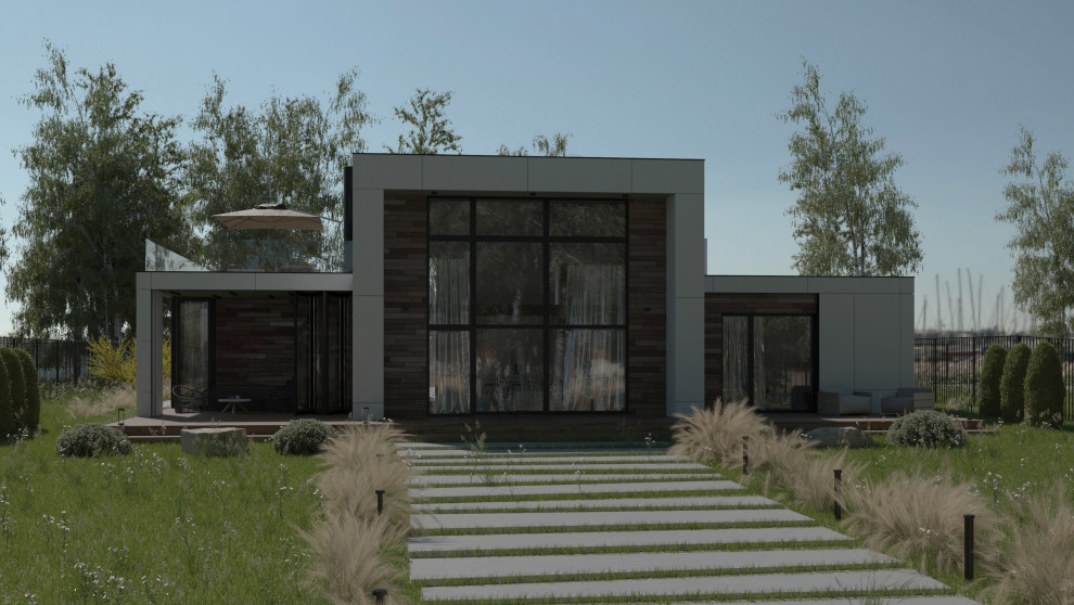 Одноэтажный жилой дом с антресолью. "Яблони-парк", г. Пенза.