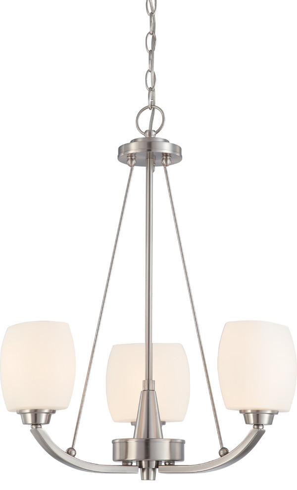 Helium 3 Light - Chandelier With Satin White Glass